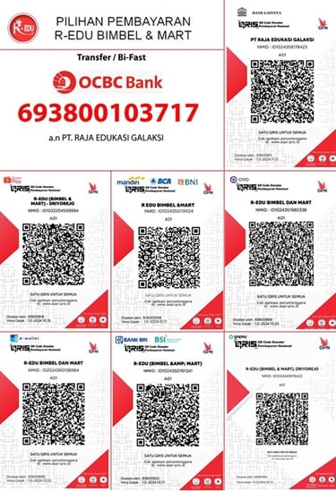 Pilihan pembayaran R-EDU Bimbel dan Mart