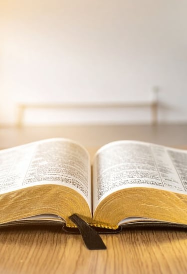 Open Bible representing Christian inspiration and daily devotionals