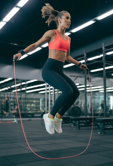 a woman doing cardio training in the gym