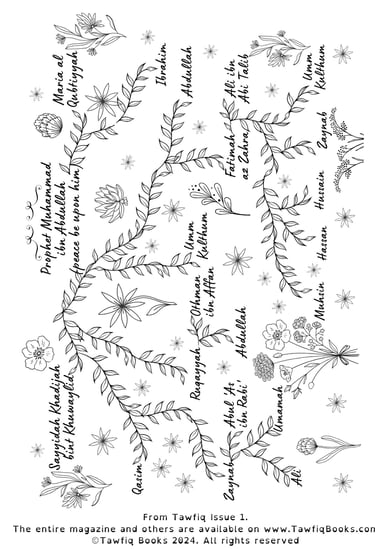 Prophet's Family Tree colouring page