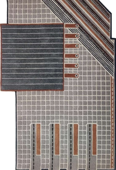 a rug rug with a piano and piano