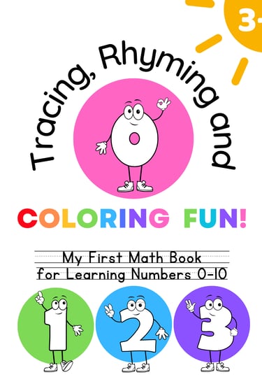 Colorful math cover book woth numbers