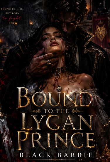Bound To The Lycan Prince- Werewolf romance novel cover by Black Barbie - VJ & BB Premium Fiction