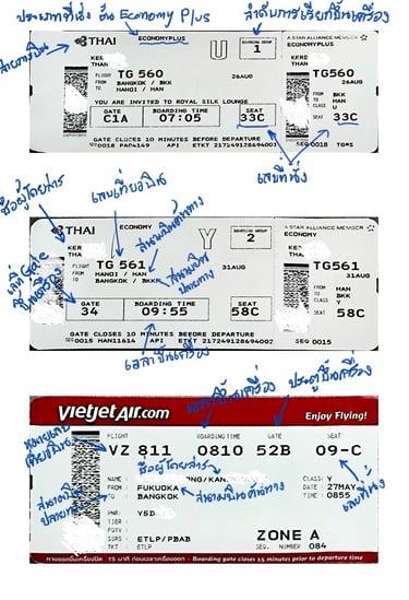 เที่ยวไหนดี.com: ตัวอย่าง Boarding Pass ของสายการบินต่างๆ