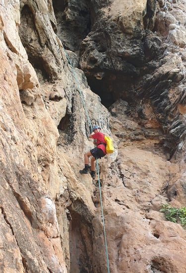 thailand krabi railay abseiling rock climbing
