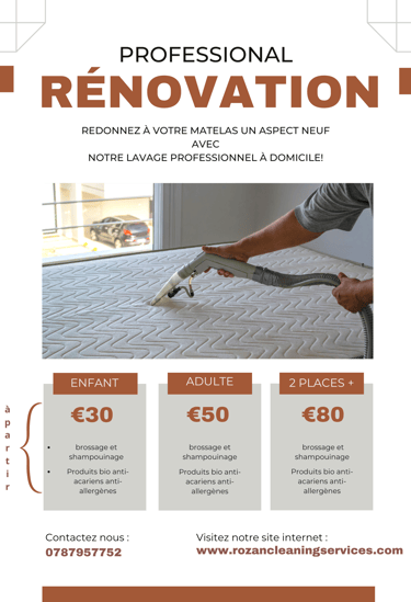 tarif nettoyage matelas