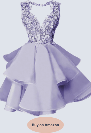 JAEDEN Homecoming Dresses Ball Gown - Lace Prom Dress for Teens Short Ruffles