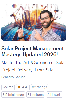 Solar project management online training course