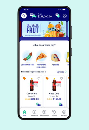 a mobile phone showing a mobile phone screen displaying a grocery storefront