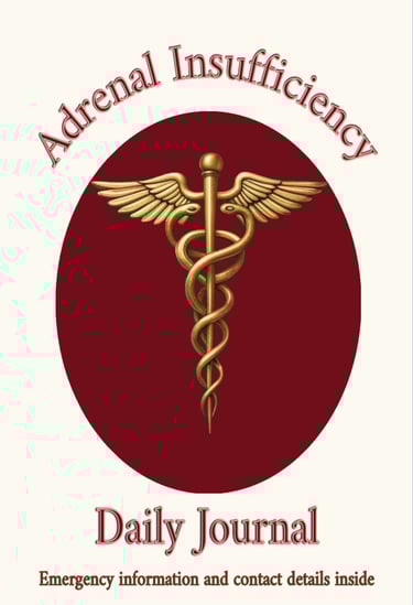 Adrenal Insufficiency Wellness Journal, a 6x9 guided companion tracking cortisol doses, sodium needs