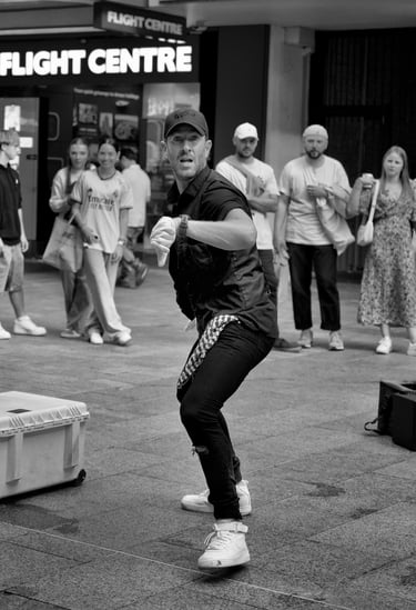 Street photographer, Peter Pickering, meets Mickey J in Perth