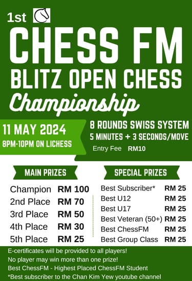 1st ChessFM Online Open FM Chan Kim Yew Malaysia Chess