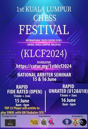1st Kuala Lumpur Chess Festival 2024 Catur Malaysia Chess Tournament