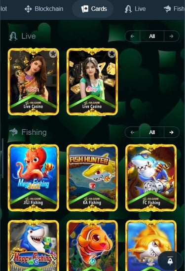 A8 Game Category - live and fishing
