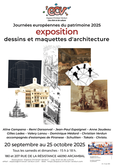 Affiche de l'exposition "Dessins et maquettes d'architecture"