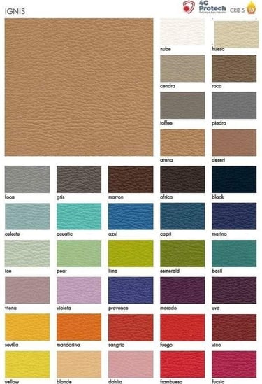 tapizados para mobiliario de peluquería, tapizados Ignis, variedad de colores de tapizados, tapizados duraderos y seguros, ta