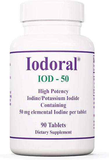 Optimox Iodoral 50 mg Supplement - Potassium Iodide Tablets, Thyroid Support, Daily Vitamins and Min