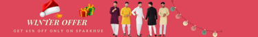 a group of people standing in front of a red background