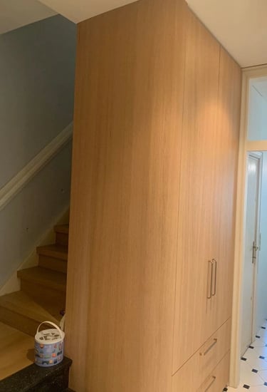 avant après menuiserie sur mesure Belgique