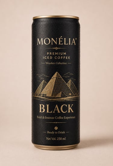 MONÉLIA Black Latte Caramel Mocha Coffee Mojito and Crème Brûlée Iced Coffee cans