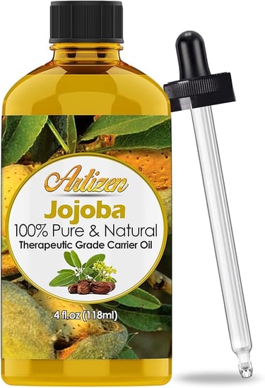 a bottle of jojoba oil pure