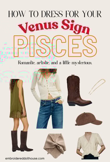 How to dress for your Venus sign picture collage featuring inspiration from Reformation, Alohas