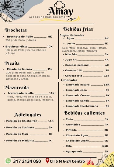Menú  Brochetas