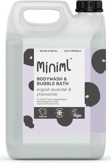 a bottle of minimimil body wash