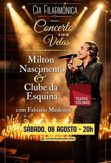 Concerto à luz de velas com Fabiano Medeiros cantando Milton Nascimento e Clube da Esquina.