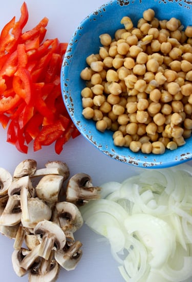 ingredients for chickpea curry with coconut and cashews