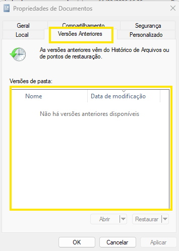 Recuperar Arquivos Usando Versões Anteriores
