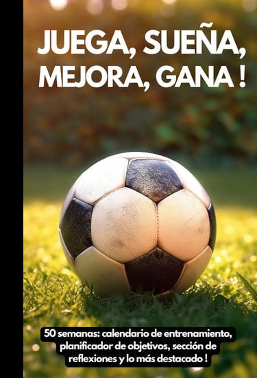 juega, sueña, mejora, gana pelota de futbol