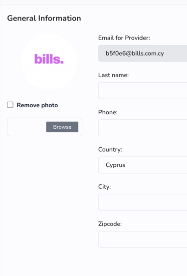 bills management unique email address