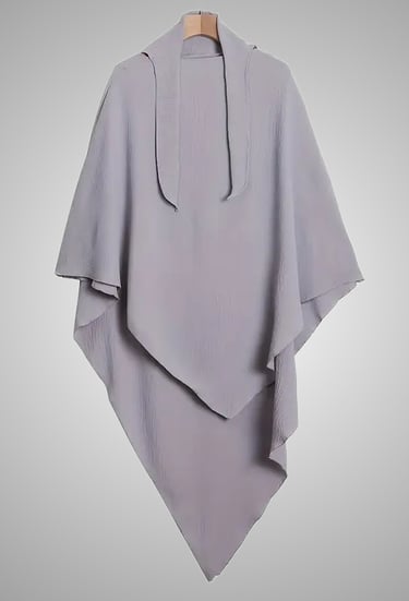 Khimar islamique gris long et élégant