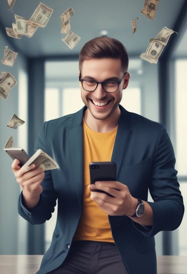 Close-up of stylish electronic gadgets with blue and black color highlights