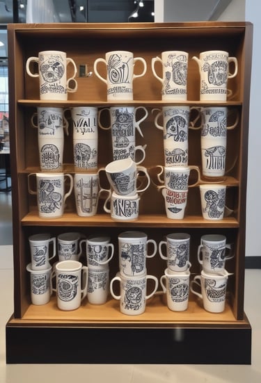 A collection of unique gifts displayed elegantly.