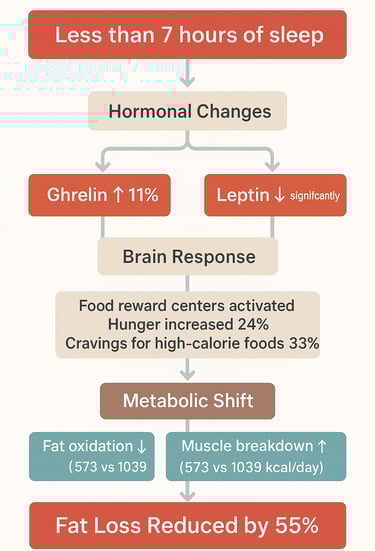 Sleep deprivation cascade showing hormonal 