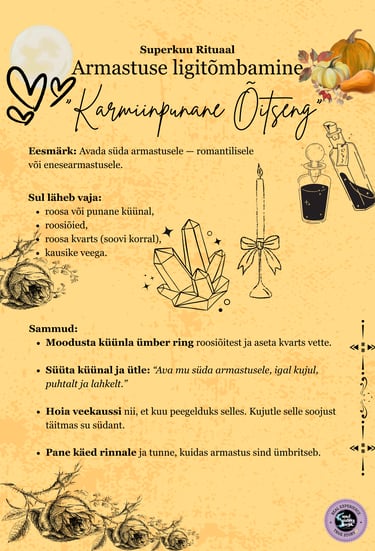 Lõikuskuu Rituaal Armastuse Rituaal Soul Sisters Tarot