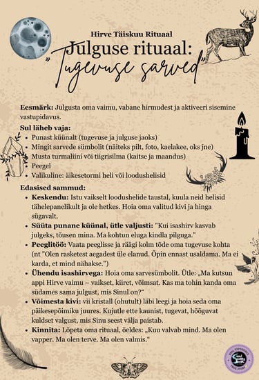 Hirve Täiskuu Rituaal Julguse Rituaal Soul Sisters Tarot