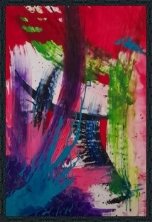 Tableau abstrait contemporain – Couleurs et textures – Jacqueline Poitevin – Collectionneurs d’art