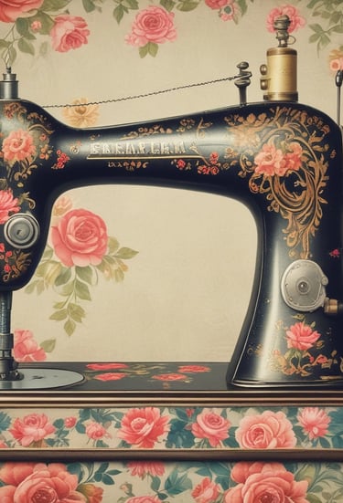 An assortment of colorful fabrics and threads arranged artistically.