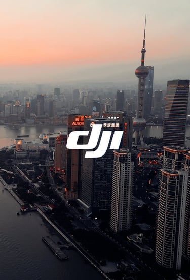 skyline of Shanghai from an aerial view
