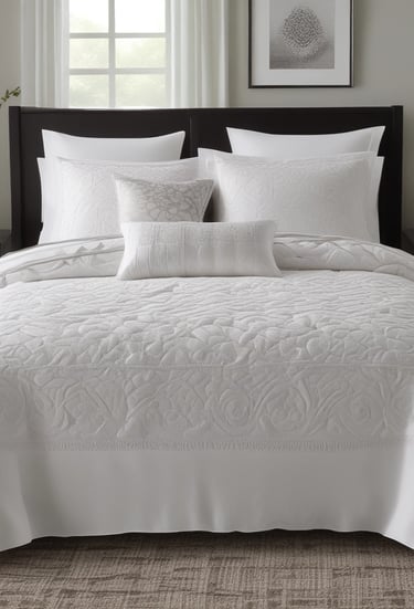 A neatly arranged display of colorful sheets and blankets.
