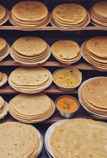 Colorful jowar rotis served on a rustic plate with fresh vegetables on the side