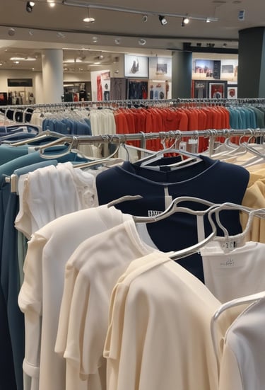 A vibrant display of men's clothing collection.