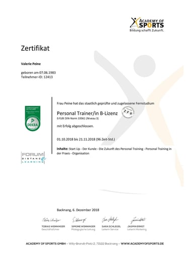 Zertifizierte Personal Trainerin – körperorientierte Beratung  mit Selbstwert- und Stressproblemen