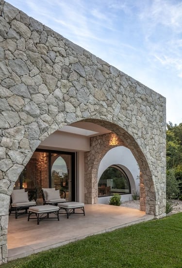 kültür taşı ile güçlendirilmiş dış cephe duvarı