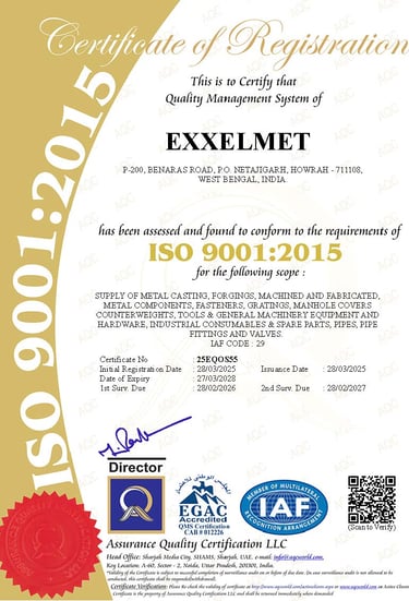 EXXELMET ISO 9001 Quality Management System