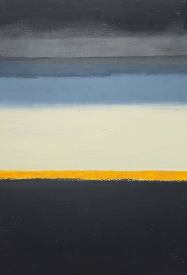  Zeeland #14 drawing by Tim Grosvenor, pastel on paper featuring minimalist horizons and soothing ea