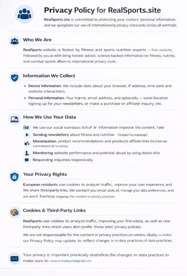 privacy policy of realsports.site